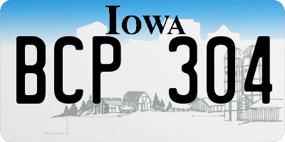 IA license plate BCP304