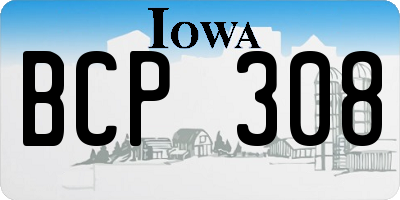 IA license plate BCP308