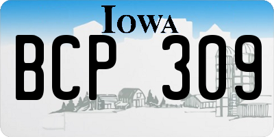 IA license plate BCP309