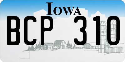 IA license plate BCP310
