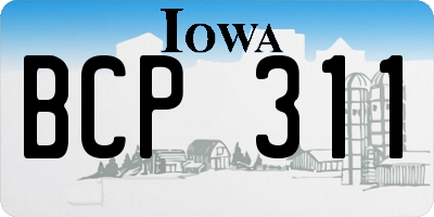 IA license plate BCP311
