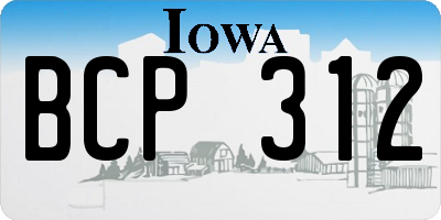 IA license plate BCP312