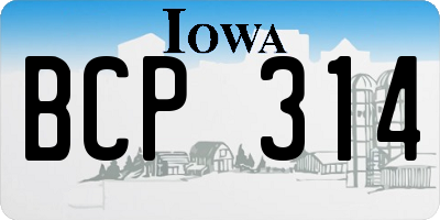 IA license plate BCP314