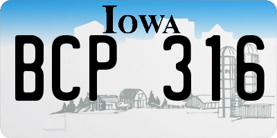 IA license plate BCP316