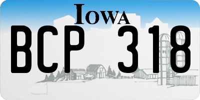IA license plate BCP318