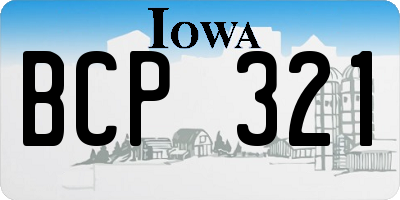 IA license plate BCP321