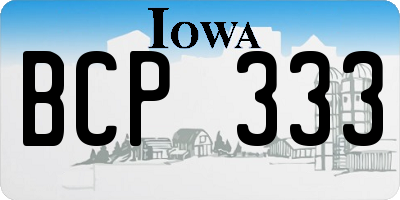 IA license plate BCP333