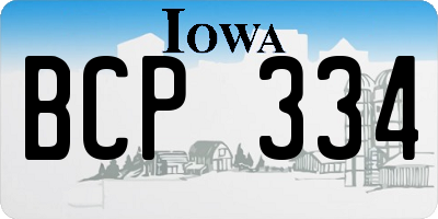 IA license plate BCP334