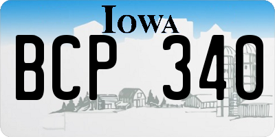 IA license plate BCP340