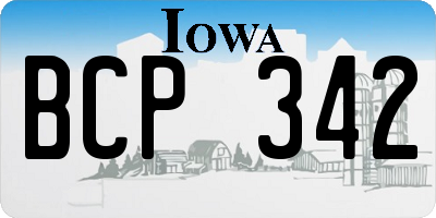 IA license plate BCP342