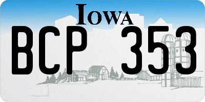 IA license plate BCP353