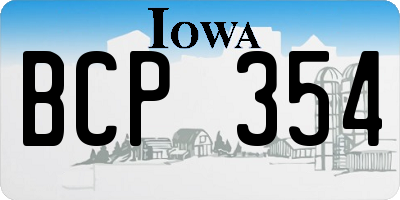 IA license plate BCP354