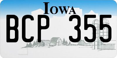 IA license plate BCP355