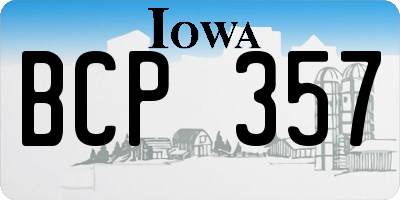 IA license plate BCP357
