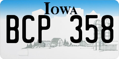 IA license plate BCP358