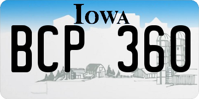 IA license plate BCP360