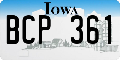 IA license plate BCP361