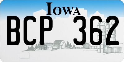 IA license plate BCP362
