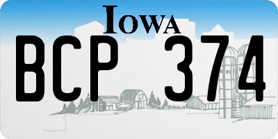 IA license plate BCP374