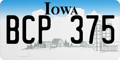 IA license plate BCP375