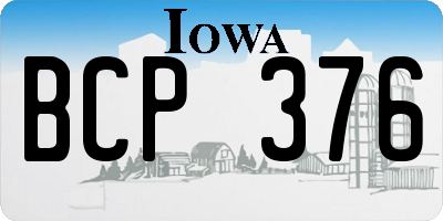 IA license plate BCP376