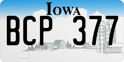 IA license plate BCP377