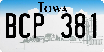 IA license plate BCP381