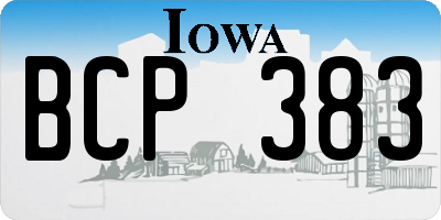 IA license plate BCP383