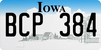 IA license plate BCP384