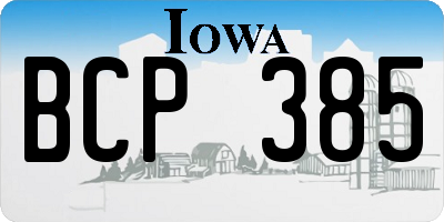 IA license plate BCP385