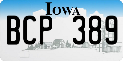 IA license plate BCP389