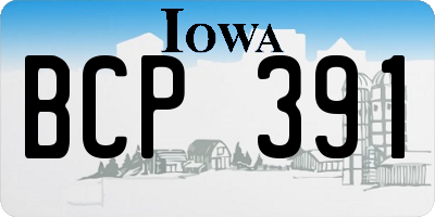 IA license plate BCP391