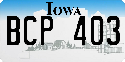 IA license plate BCP403