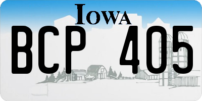 IA license plate BCP405