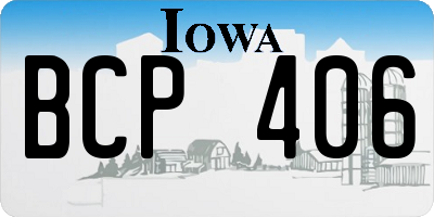 IA license plate BCP406