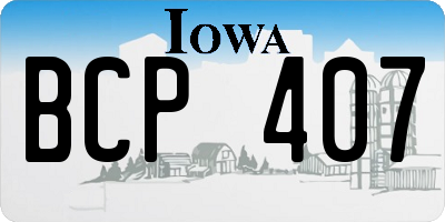 IA license plate BCP407