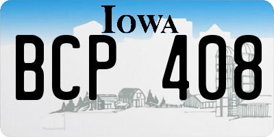 IA license plate BCP408