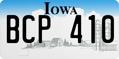 IA license plate BCP410