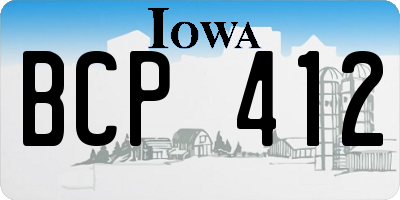 IA license plate BCP412