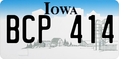IA license plate BCP414