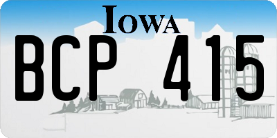 IA license plate BCP415