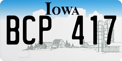 IA license plate BCP417