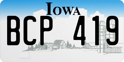 IA license plate BCP419
