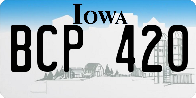 IA license plate BCP420