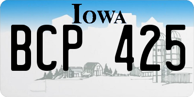 IA license plate BCP425
