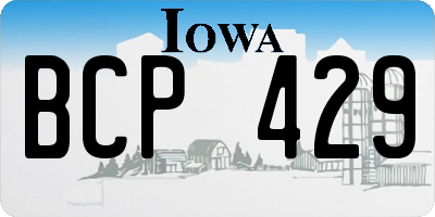 IA license plate BCP429