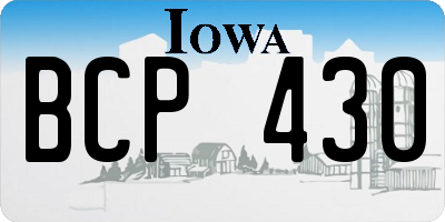 IA license plate BCP430