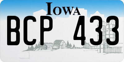 IA license plate BCP433