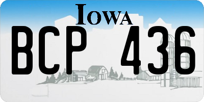 IA license plate BCP436