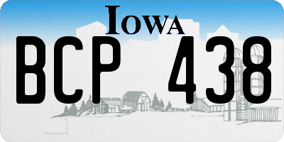 IA license plate BCP438